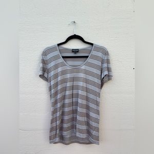 GIORGIO ARMANI Brown and Blue Silk Tee